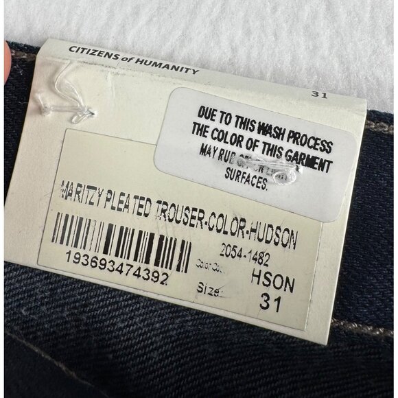 CITIZENS OF HUMANITY Maritzy pleated wide-leg 90s‎ preppy jeans sz 31 - Picture 5 of 13